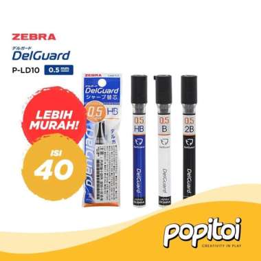 Zebra DelGuard Pencil Lead Refill 0.5 mm isi pensil mekanik cetek H B