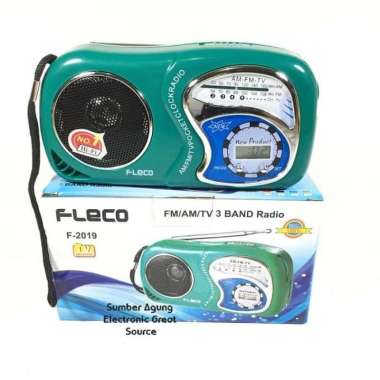 Fleco F2019 Radio Portable FM AM TV 3 Band Radio Hi Fi Ringan Ramping