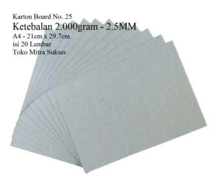 karton board abu abu a4 no 25 ketebalan 2.5mm Multicolor