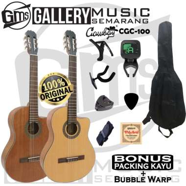 ORIGINAL!!! Gitar Klasik Import Merk Cowboy CGC-100 NA CGC 100NS PAKET B CGC-100 NS Coklat