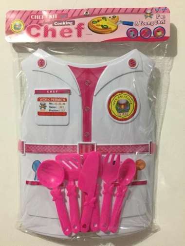 mainan anak perempuan tameng chef kit / masak-masakan lucu Multicolor