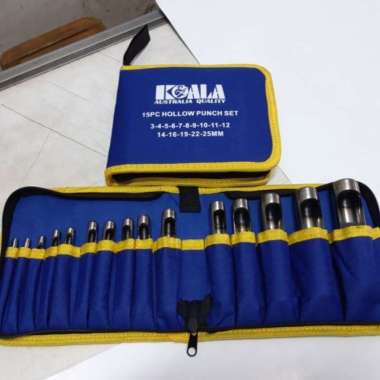hollow punch set 3-25 mm / plong set 15 pcs Multicolor