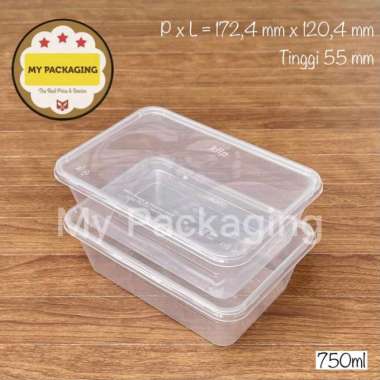 Thinwall Container Microwave Freezer Steamer SAFE - BPA Free Reusable 500ml persegi Bening