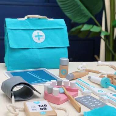 mainan dokter gigi bahan kayu Multicolor