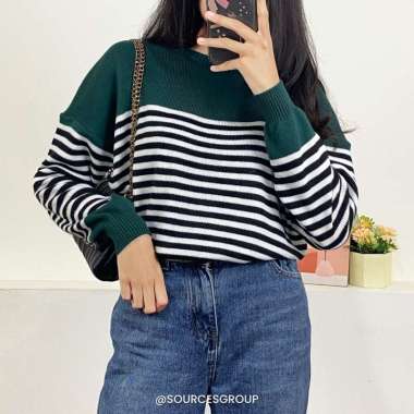 celana cargo wanita JEFANYA SWEATER KNIT Green Bottle