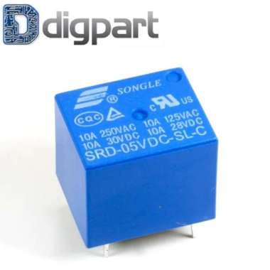 Relay Songle 5P 10A 5V 12V 24V SRD-05VDC-SL-C SRD-12VDC-SL-C SRD 5V