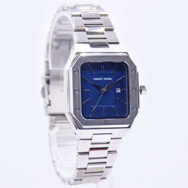 Christ Verra CV 922289L - Jam Tangan Analog Wanita Christ Verra Stainless Steel Original Silver Blue