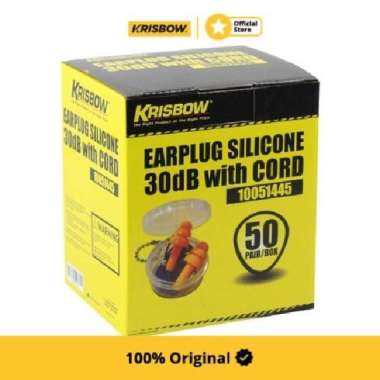 krisbow set earplug silikon dengan kabel 50 psg