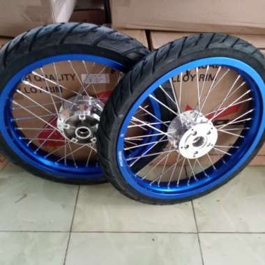 Velg Paketan Jari Jari Vixion Nva/Nvl Tapak Lebar 215/185X17 Plus Ban Multicolor