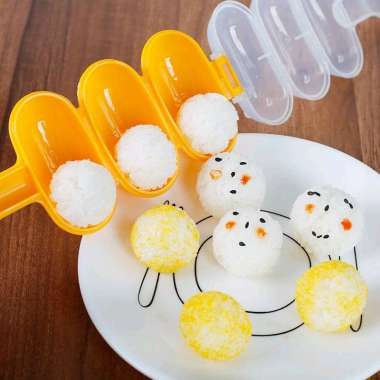 CETAKAN NASI BULAT CETAKAN BENTO RICE BALL SHAKER ALAT CETAK NASI BENTO MAKER- CETAKAN NASI BOLA + F