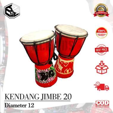 Kendhang Jimbe Djembe 20 CM Alat Musik Traditional Perkusi Gendang Reggae Motif Dan Polos Carving