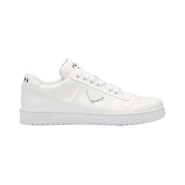[12.12 Dealcember] Prada Enamel Triangle Logo Patent Leather Sneakers White 7 White