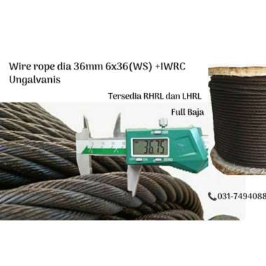 wire rope 36 mm 6x36 iwrc ungalv bersertikat