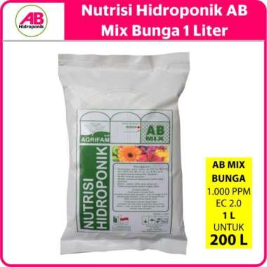 ab mix nutrisi hidroponik bunga agrifam 1 liter Multicolor