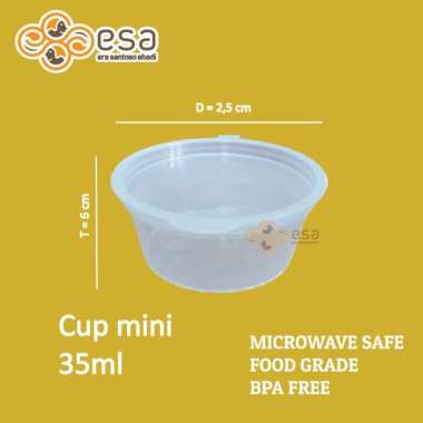 (PER PACK) THINWALL CUP MINI SAMBAL 35 ML ISI 50 PCS // CUP SAMBALL