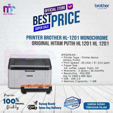 Printer Brother HL-1201 Monochrome Original Hitam Putih HL1201 HL 1201