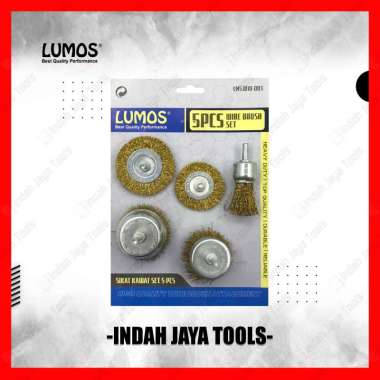 LUMOS 003 Mata Bor Sikat Kawat Mangkok Set 5 Pcs Kuning Piring Brush