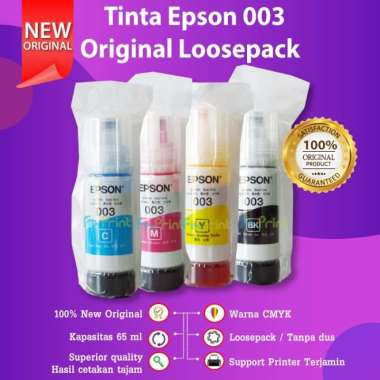 Tinta Epson 003 Satu Set Original Ori Printer L1110 L3110 L3150 L5190 Multicolor