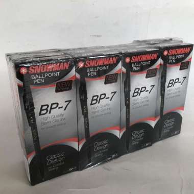 pulpen SNOWMAN BP7 (gross = 12 lusin) Hitam