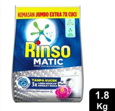 Promo Harga Rinso Detergent Matic Powder Front Load + Molto 2000 gr - Blibli