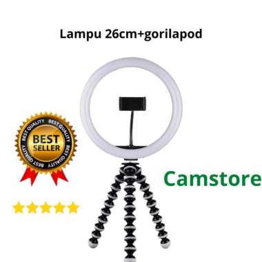 RingLight LED 26cm, 33cm Paketan Tripod 2M Lampu 33+Gopod