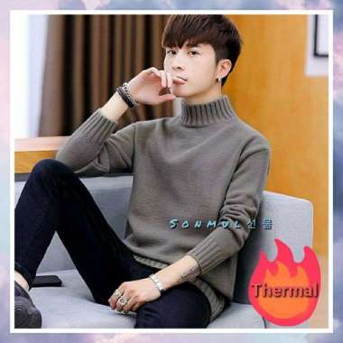 WINTER MAN TURTLENECK KNIT TOP IMPORT 'ARTHUR' BAJU RAJUT PRIA MUSIM DINGIN Non thermal Putih