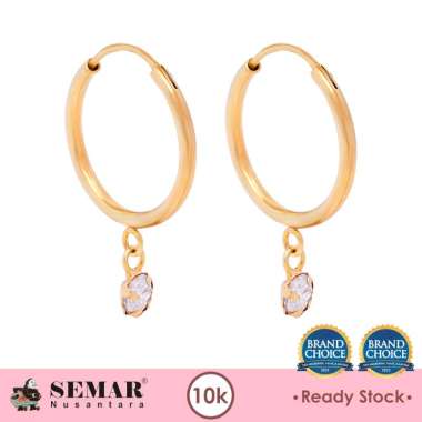 Anting Emas Jipsi Batu Putih 10K Semar Nusantara 0.5 gr