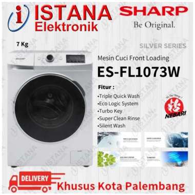 SHARP MESIN CUCI FRONT LOADING 7 KG ES-FL1073W