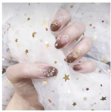 kuku palsu pengantin isi 24 pcs bride silver glitter mewah + lem Bulansilver