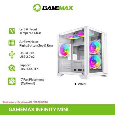 PC Case Gaming Gamemax Infinity Mini ITX hitam