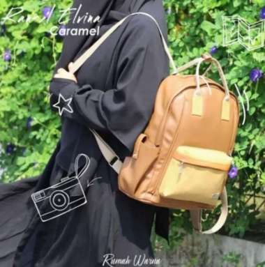 TAS RANSEL M ELVINA NEW RUMAH WARNA CARAMEL