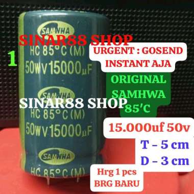 15.000uf50v 15.000uf 50v 15000uf50v 15000uf SAMHA ORIGINAL ASLI ELCO CAPASITOR ELKO ECO EKO KAPASITO