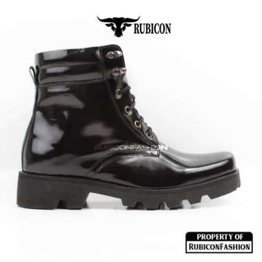 SEPATU PDH PDL POLISI POLRI TNI GLOSSY FORMAL KULIT ASLI RESLETING ORIGINAL RUBICON RADIAL BIG SIZE 