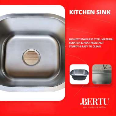 BAK CUCI PIRING KITCHEN SINK STAINLESS UNDERMOUNT 1 LUBANG BERTU 4236 SS