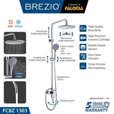 BREZIO FCBZ 1303 SHOWER TIANG SET SHOWER MANDI PANAS DINGIN KERAN AIR