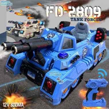 Mainan Ride On Tank Baja Listrik Mobil Aki Jumbo Remote Light and Sound Menembak
