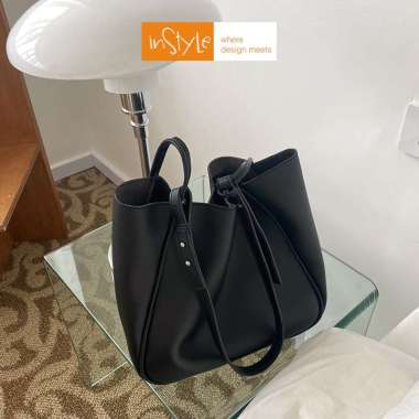 Tas Bahu Wanita Korea Shoulder Bag PU Leather Lembut (T2-030) Hitam