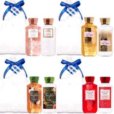 BATH & BODY WORKS BBW PAKET GIFTSET 2IN1 SHOWER GEL+BODY LOTION DARK KISS WINTER CANDY APPLE TWISTED