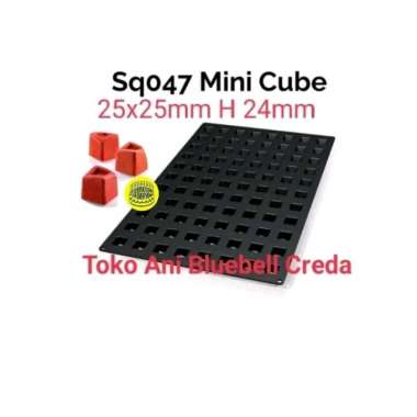 Silikomart Silicone Mold / Cetakan Silicone Mini Cube, 2.5x2.5 Cm, H, 2.4 Cm, 88 Cavity ( SQ047 )