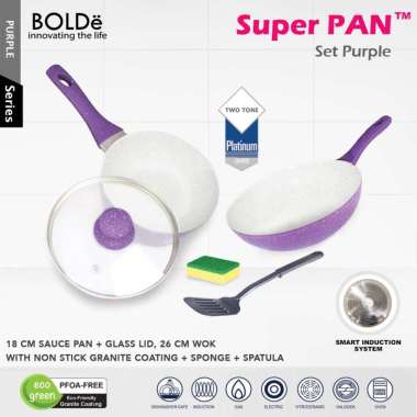 BOLDe Wajan Set / Super Pan Set Granite Purple 5 Pcs