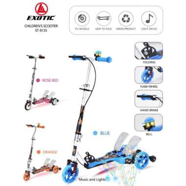 SKUTER Exotic Scooter ST 8135 Pedal Besi / Scooter Pedal / Skuter Injak HP BESI BIRU