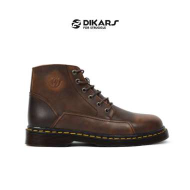 Spartan - Sepatu Boots Pria Formal Kulit Asli 38 Coklat Brushoff