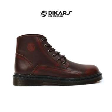 Spartan - Sepatu Boots Pria Formal Kulit Asli 38 Maroon Brushoff