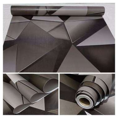 wallpaper stiker dinding premium motif batu alam marmer hitam