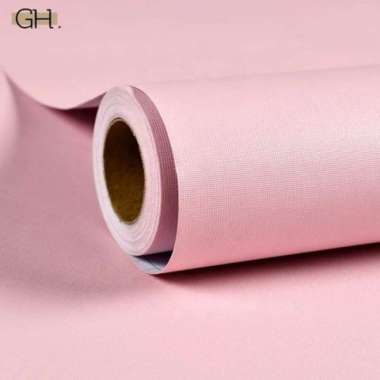 WALLPAPER STIKER DINDING PINK POLOS BERTEKSTUR ASTRAK