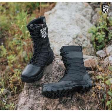 Mivaso Sepatu PDL titans Ninja Asli Kulit Sapi Army 86 footwear 42 Hitam