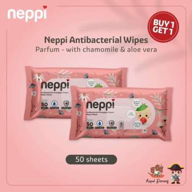 Neppi Antibacterial Changing Diaper Baby Wipes Parfum Buy 1 Get 1 - 50 Wipes