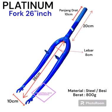 (PLATINUM) Fork Sepeda 26 inch Garpu Federal Standar MTB 26inc Porok Depan Model Drat Standart Drat Ulir biru