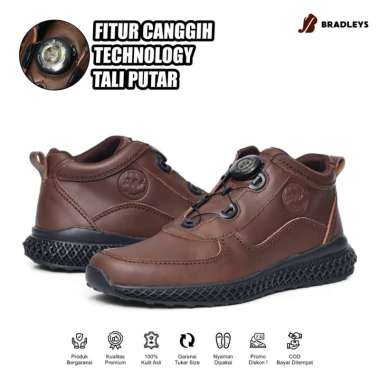 BRADLEY'S FOOTWEAR HERO BROWN SEPATU KULIT PRIA TALI PUTAR 44