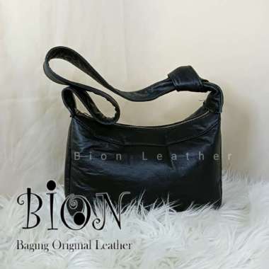( Size S ) Mivaso Leather BN096 Tas kulit wanita Asli Garut Bahan Kulit Domba Hitam